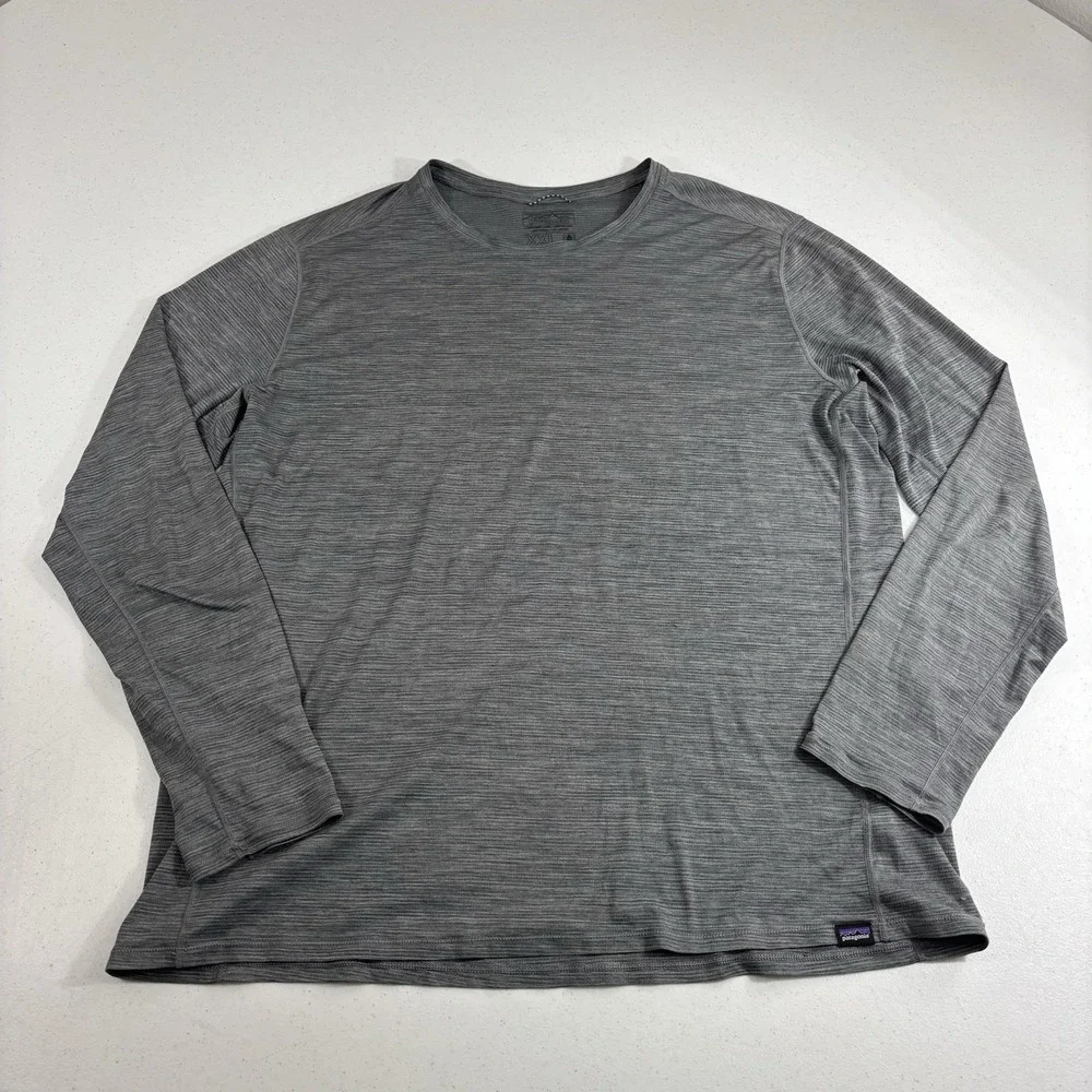 Patagonia Capilene Cool L/S Shirt Mens XXL Grey Lightweight Fast Dry Run Hiking